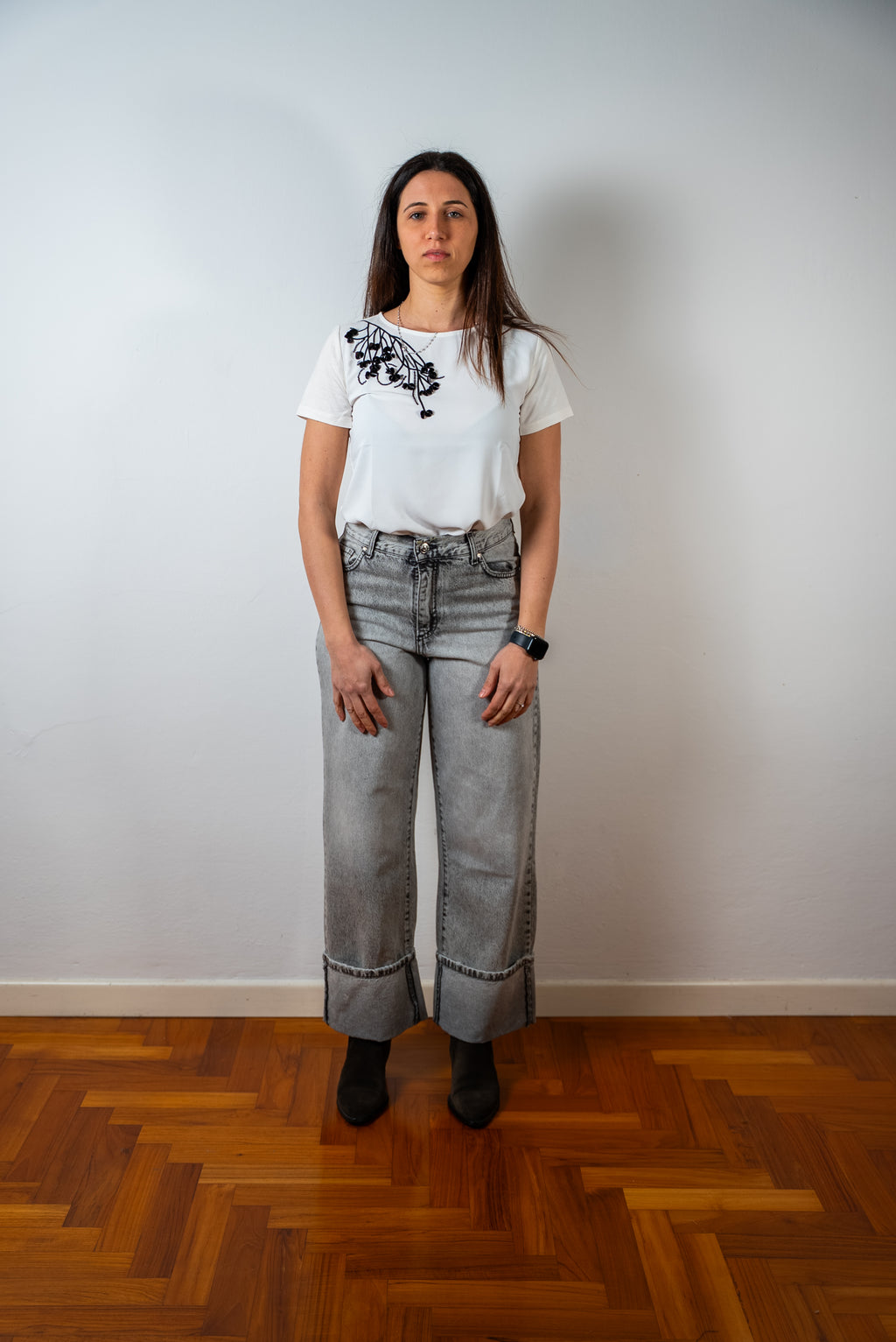 JEANS CON RISVOLTO ROSY