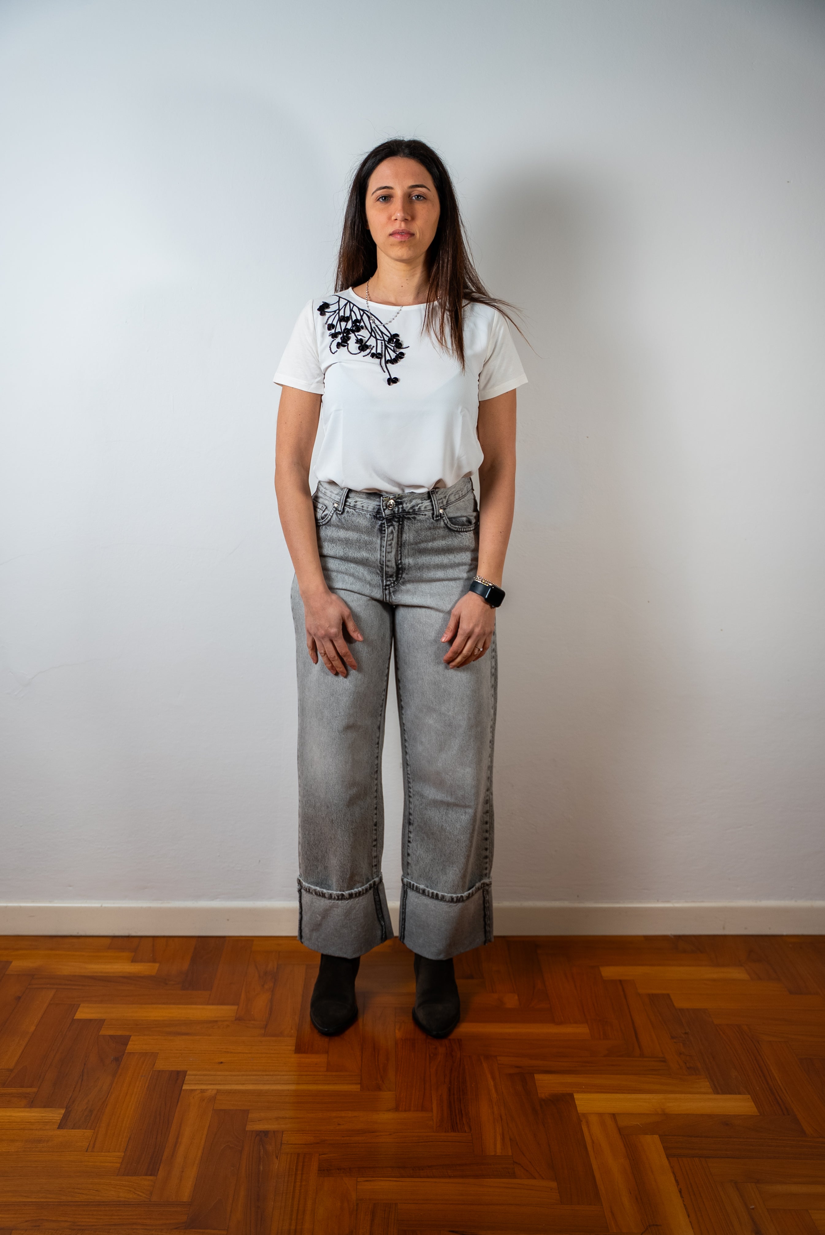 JEANS CON RISVOLTO ROSY