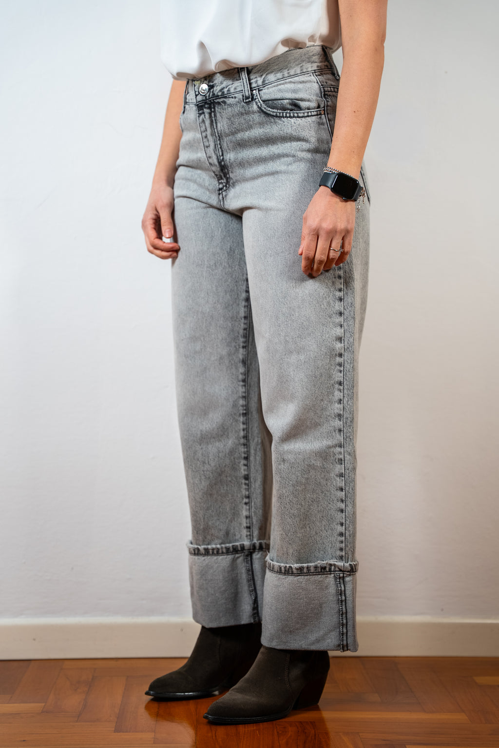 JEANS CON RISVOLTO ROSY