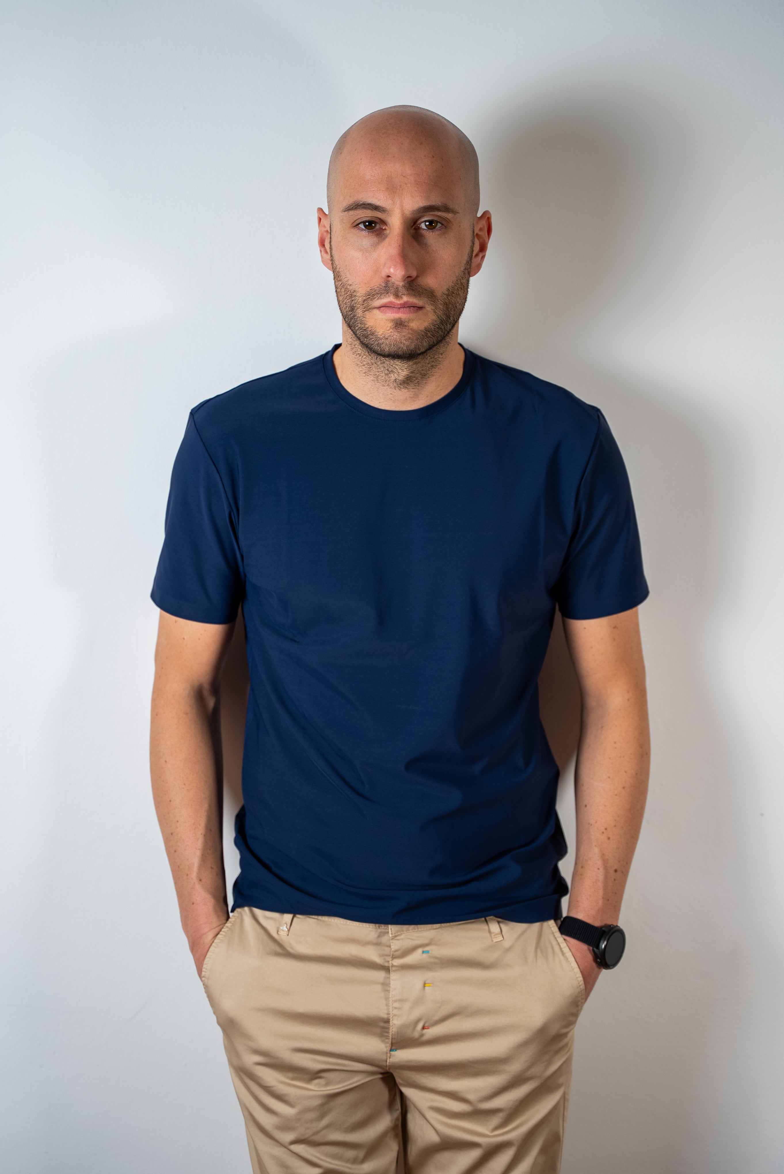 T-SHIRT IN TESSUTO TECNICO BLU