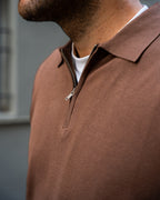 MAGLIONE CON ZIP TABACCO