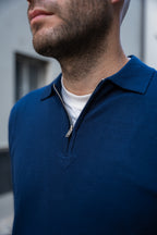 MAGLIONE ZIP BLU