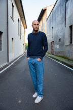 MAGLIONE FIAMMATO BLU