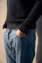 MAGLIONE FIAMMATO BLU