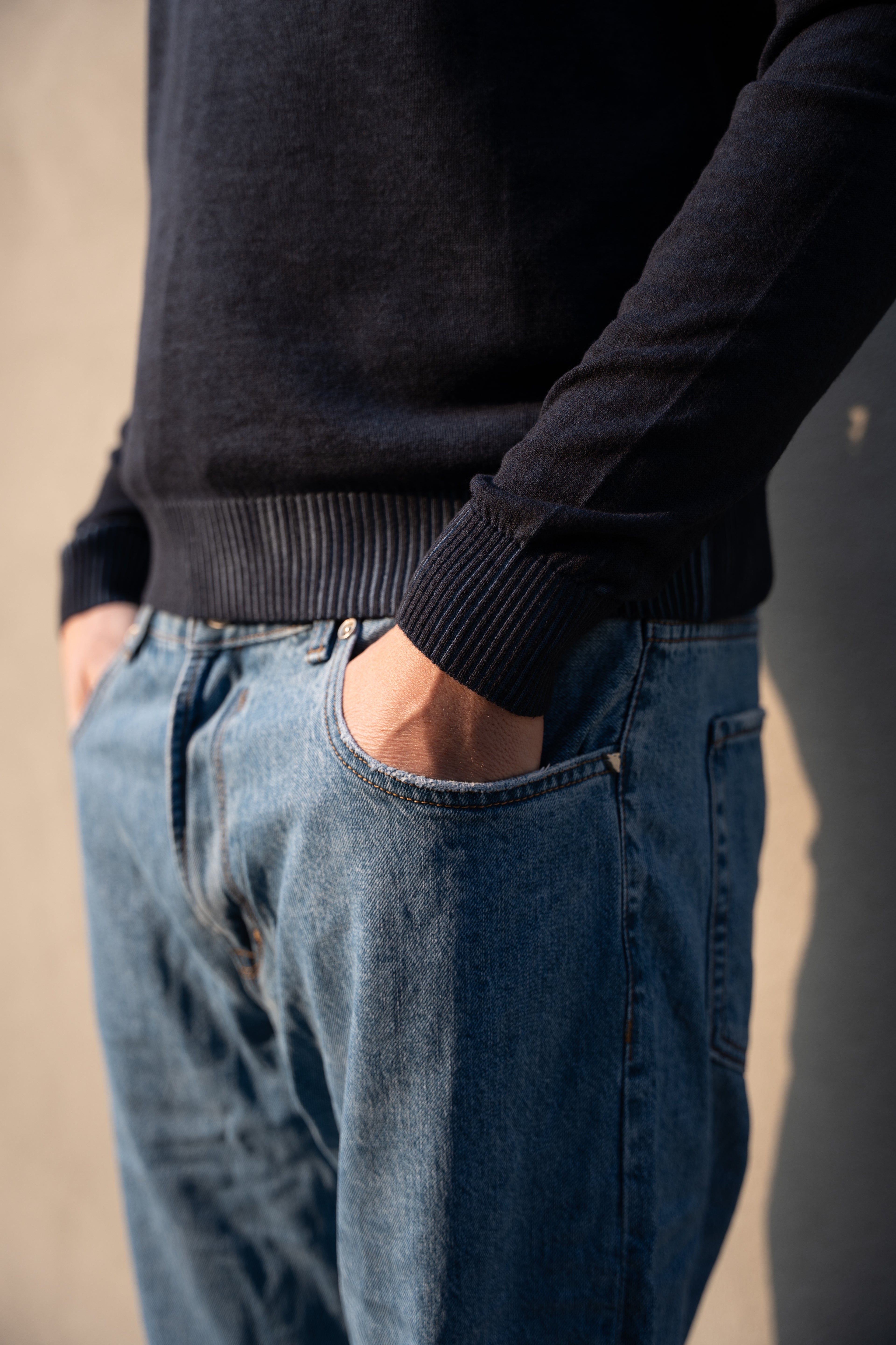 MAGLIONE FIAMMATO BLU