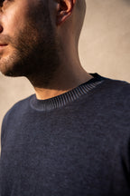 MAGLIONE FIAMMATO BLU