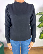 MAGLIONE NERO 100% LANA