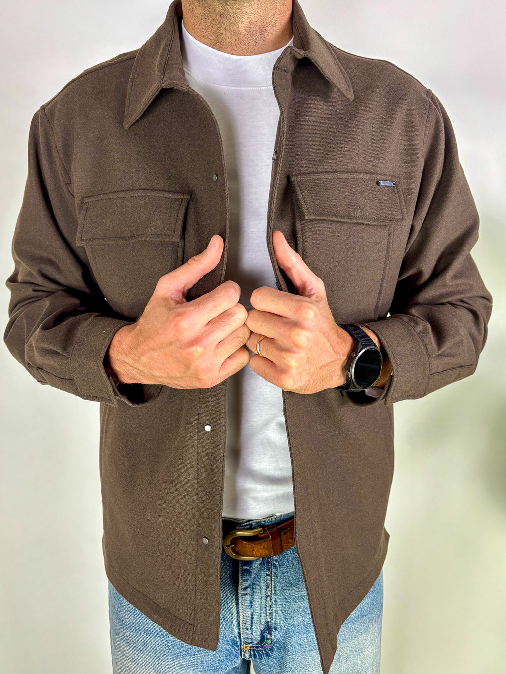 GIACCA CAMICIA MARRONE