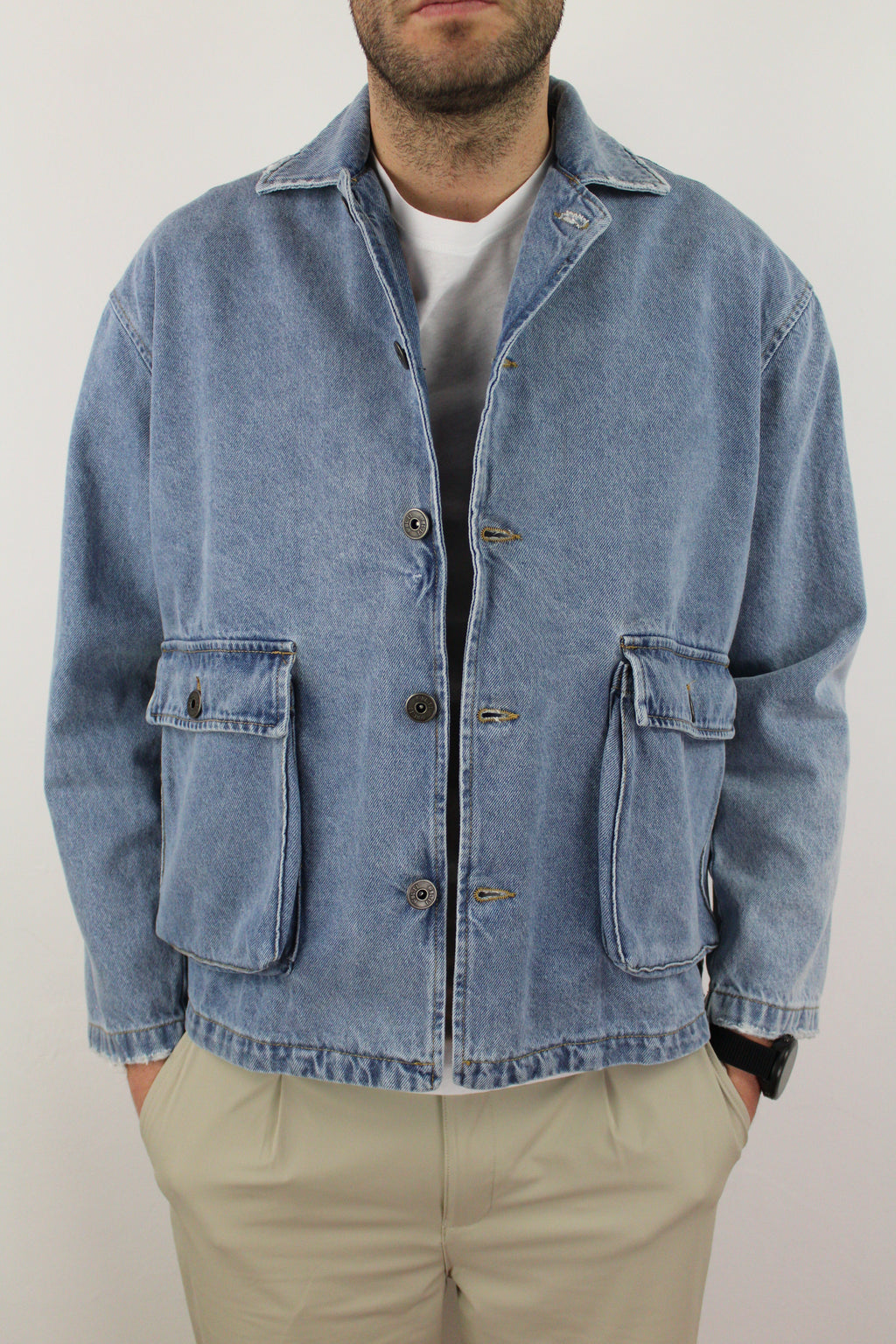 GIACCA CROPPED DI JEANS