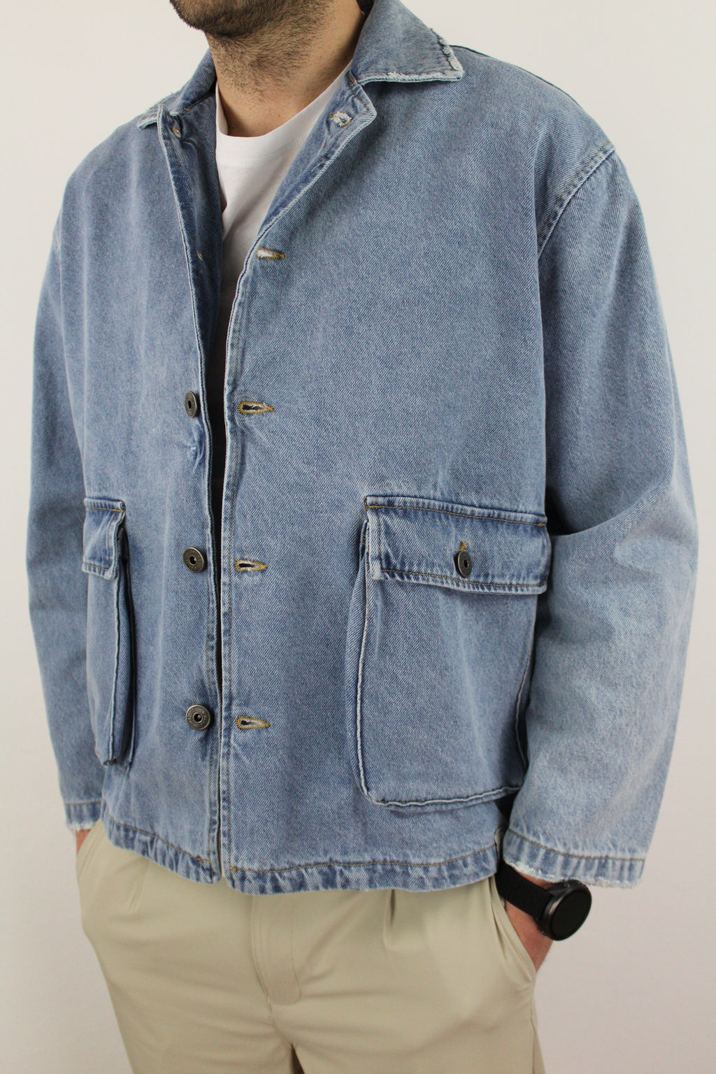 GIACCA CROPPED DI JEANS