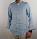 CAMICIA IN LINO AZZURRA