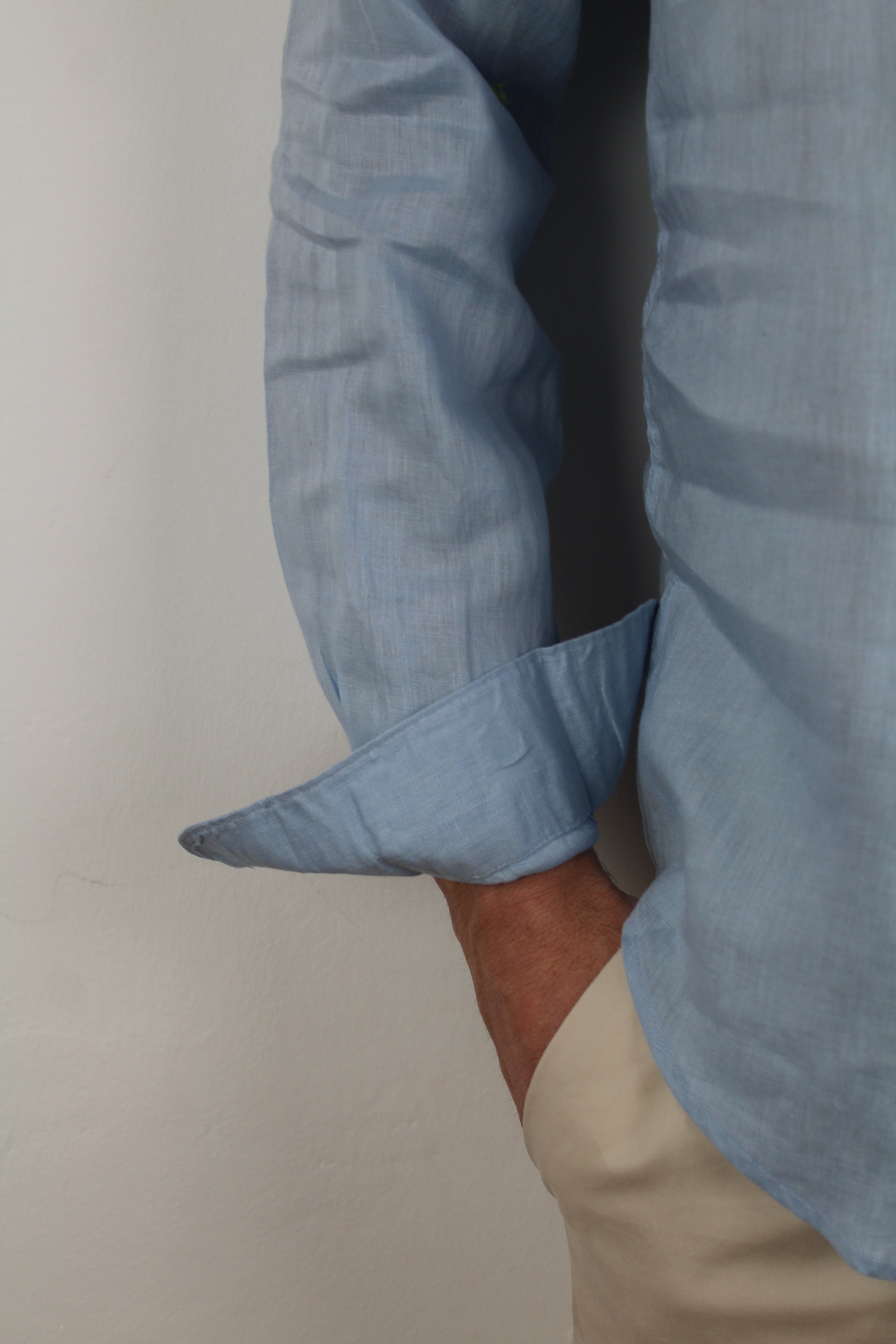 CAMICIA IN LINO AZZURRA