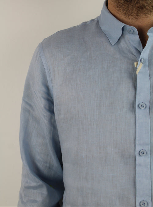 CAMICIA IN LINO AZZURRA