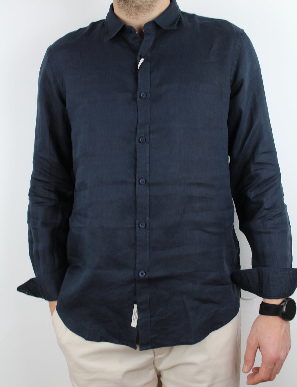 CAMICIA IN LINO BLU