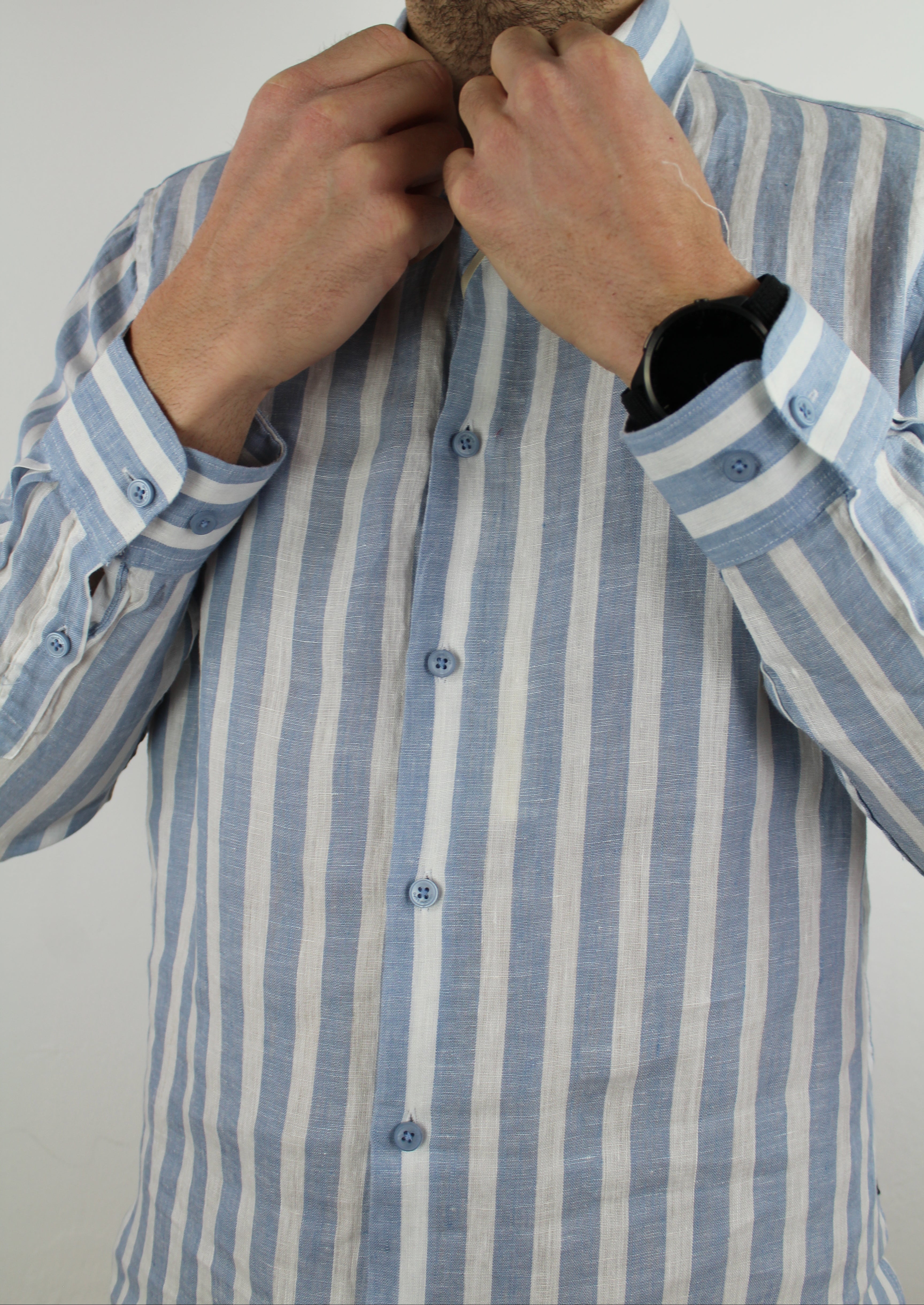 CAMICIA IN LINO A RIGHE