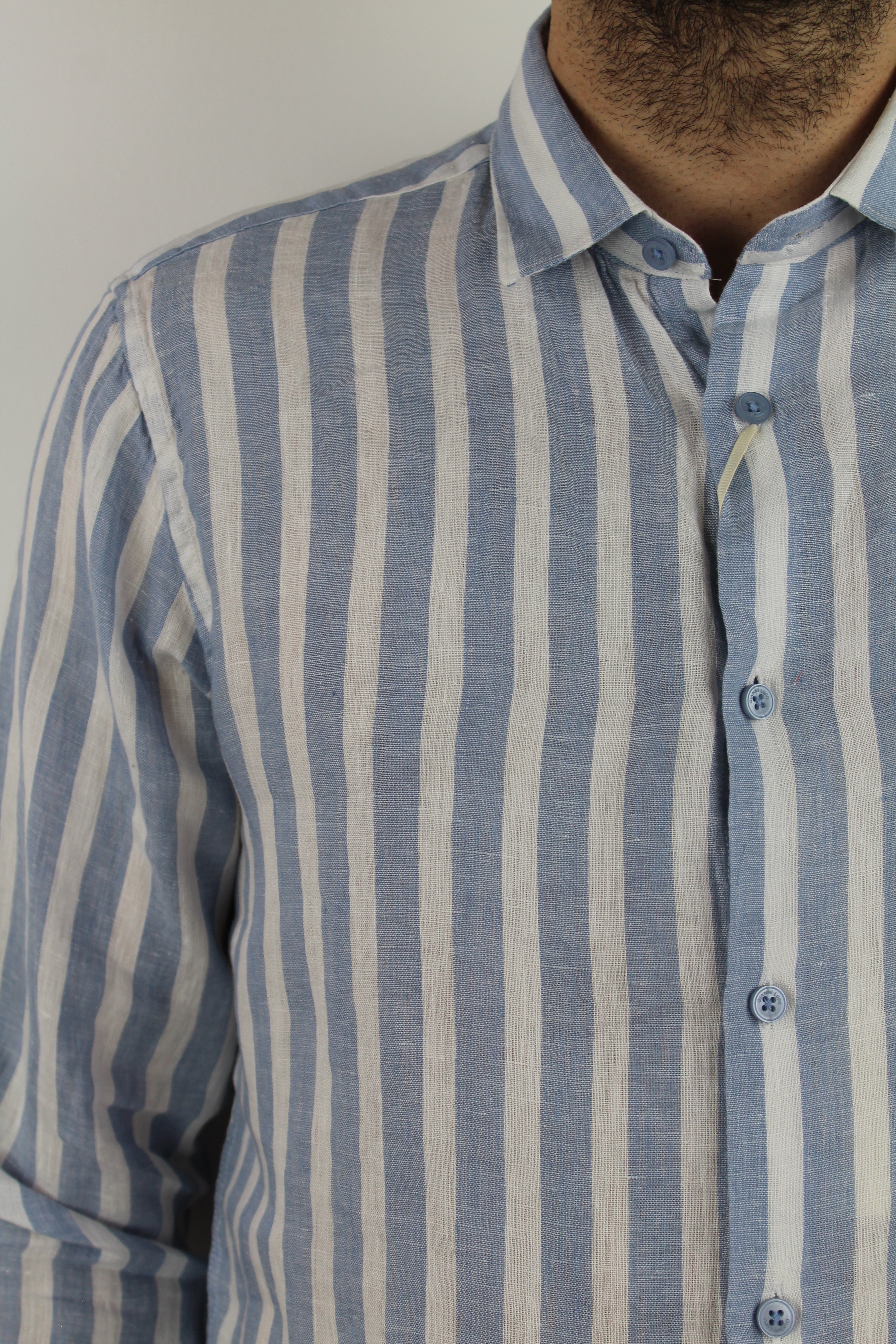 CAMICIA IN LINO A RIGHE