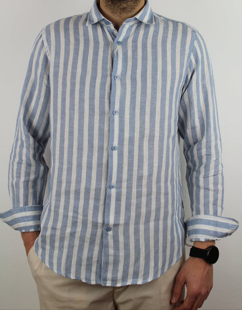 CAMICIA IN LINO A RIGHE