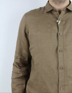 CAMICIA IN LINO TABACCO