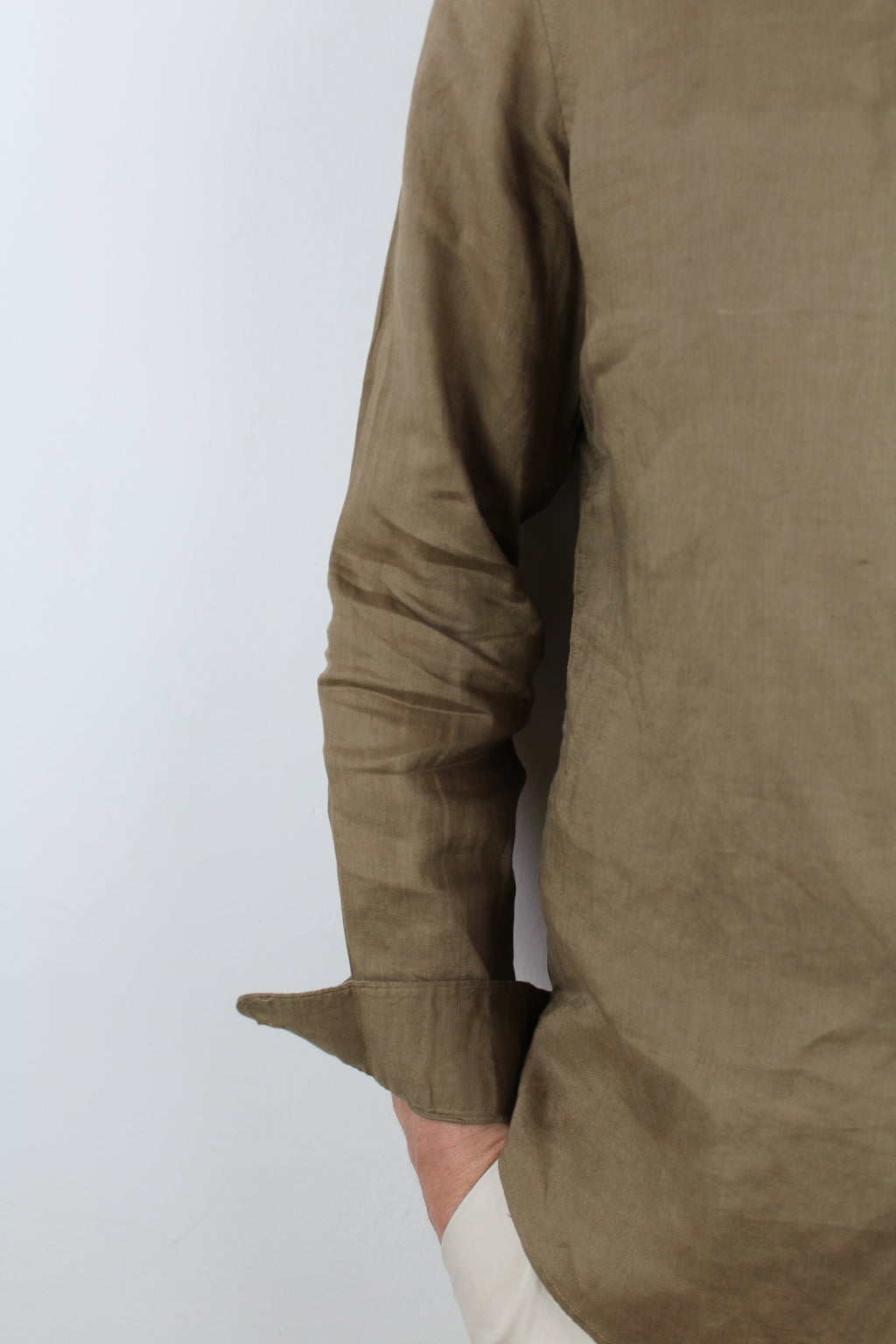 CAMICIA IN LINO TABACCO