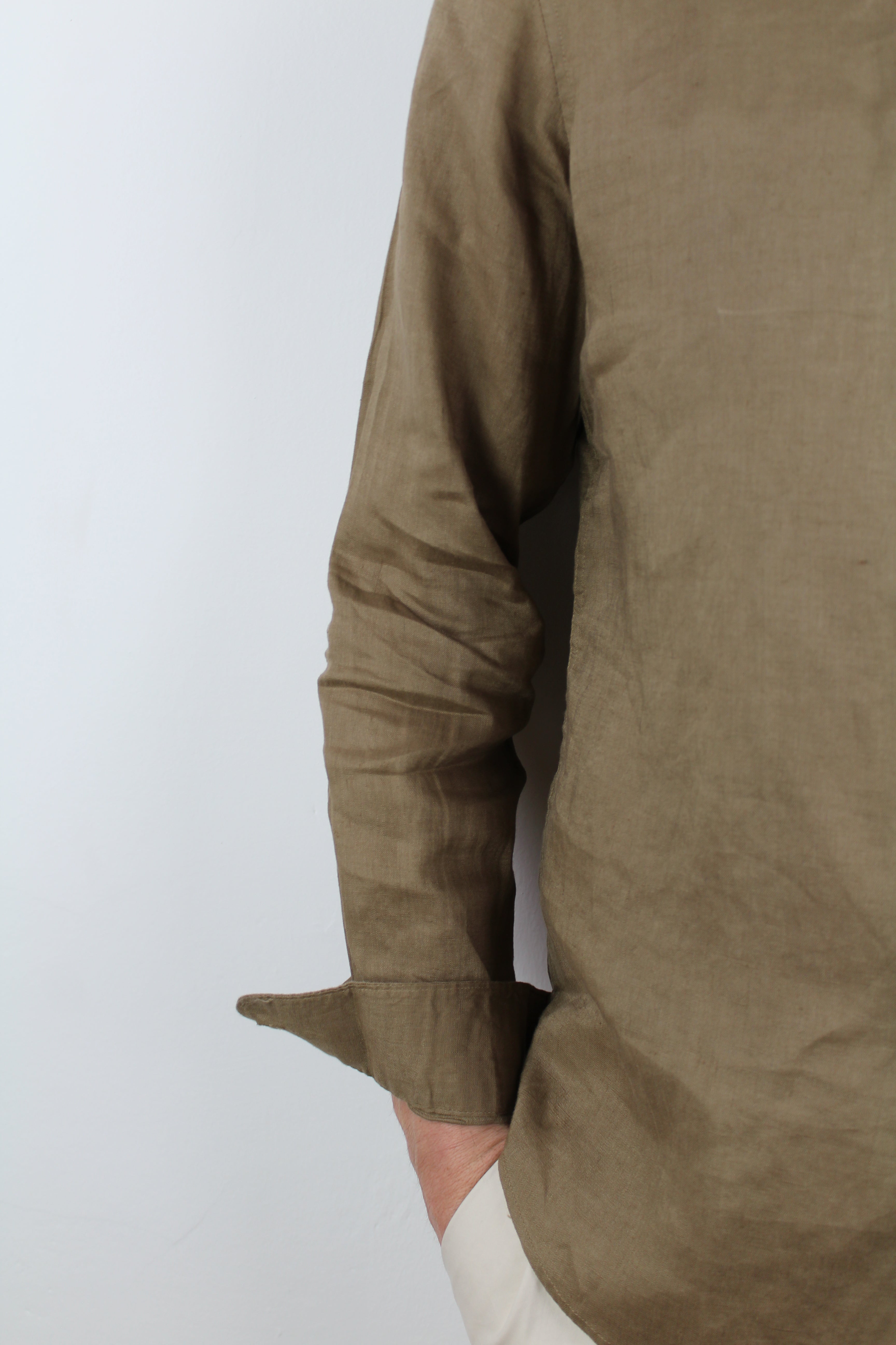 CAMICIA IN LINO TABACCO