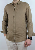 CAMICIA IN LINO TABACCO