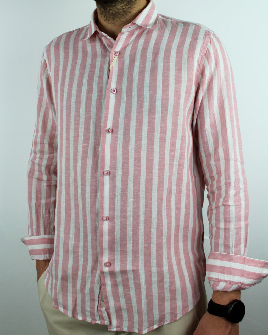 CAMICIA IN LINO A RIGHE