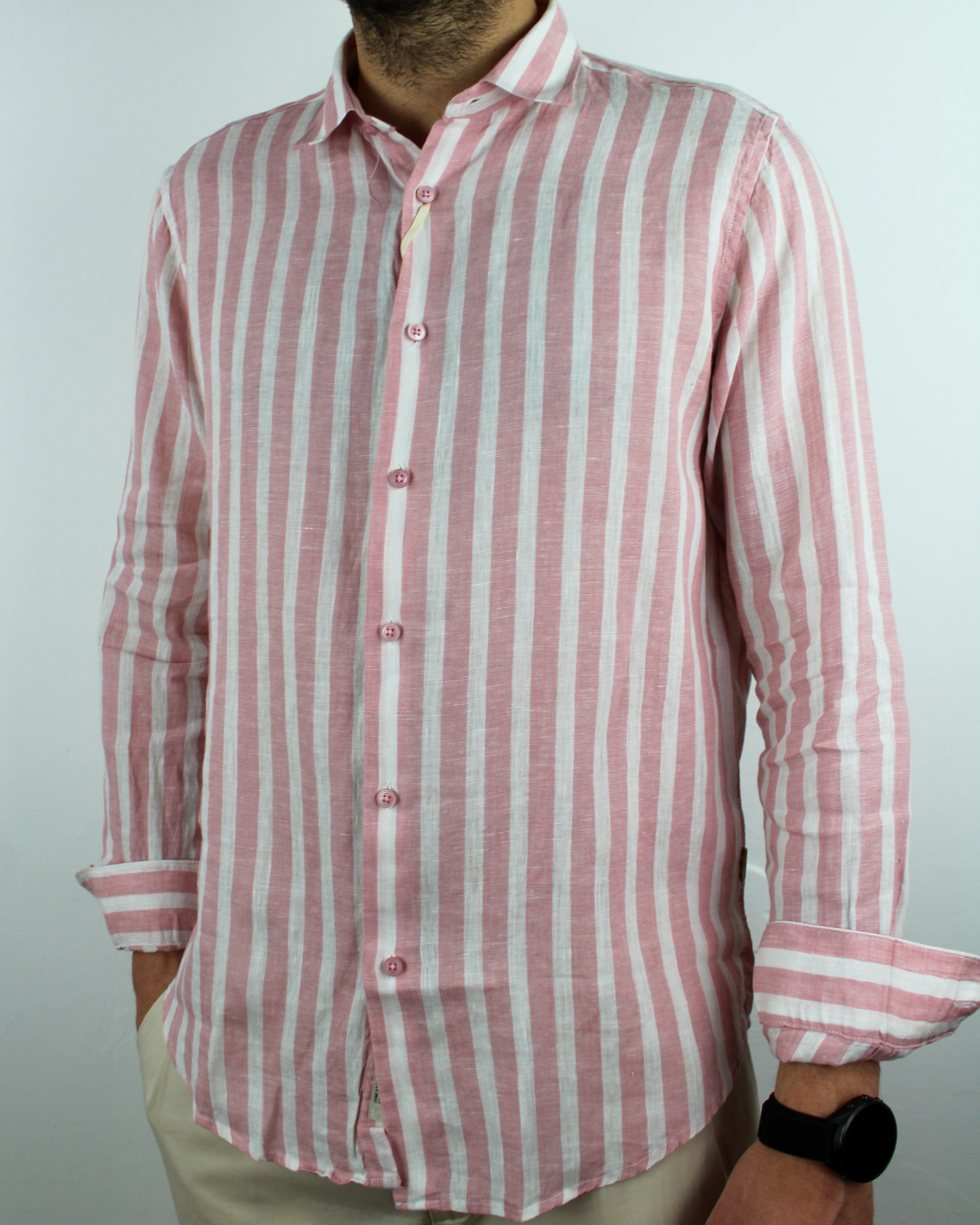 CAMICIA IN LINO A RIGHE