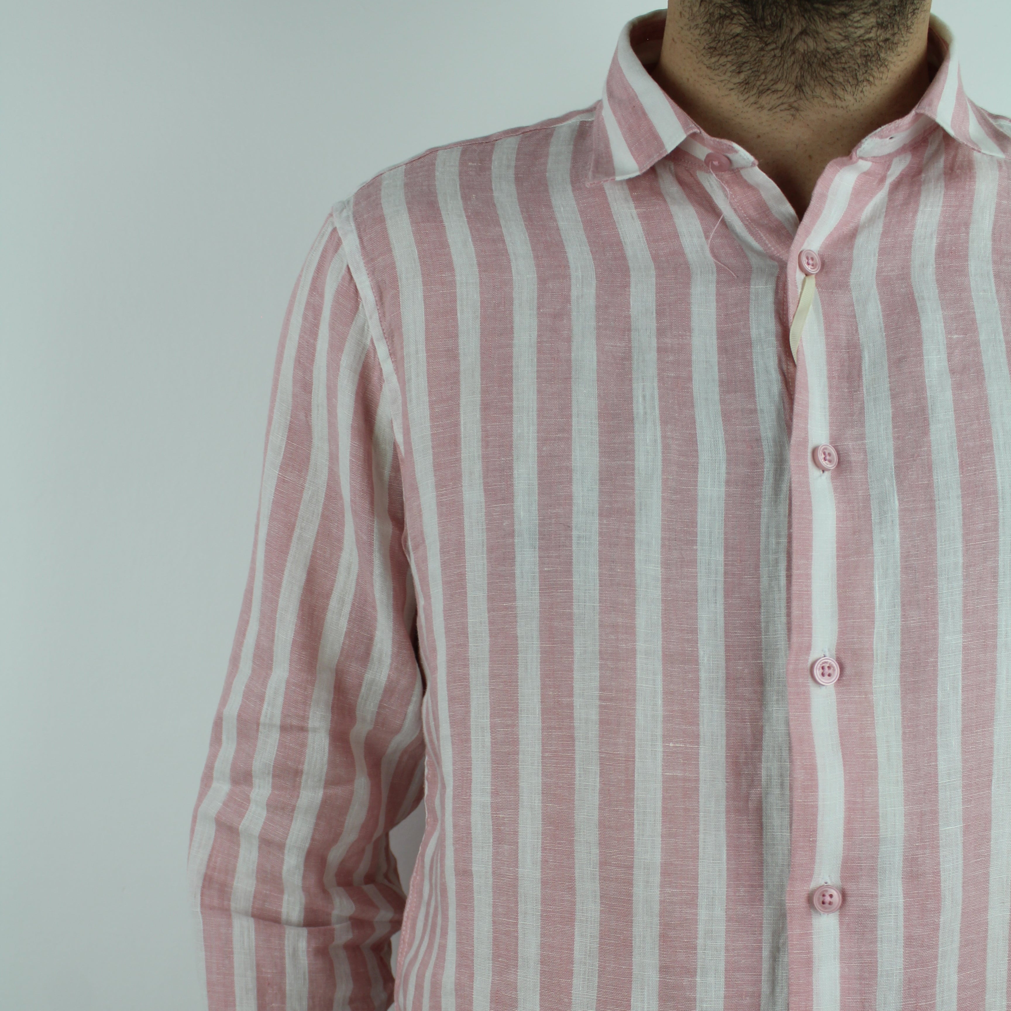 CAMICIA IN LINO A RIGHE