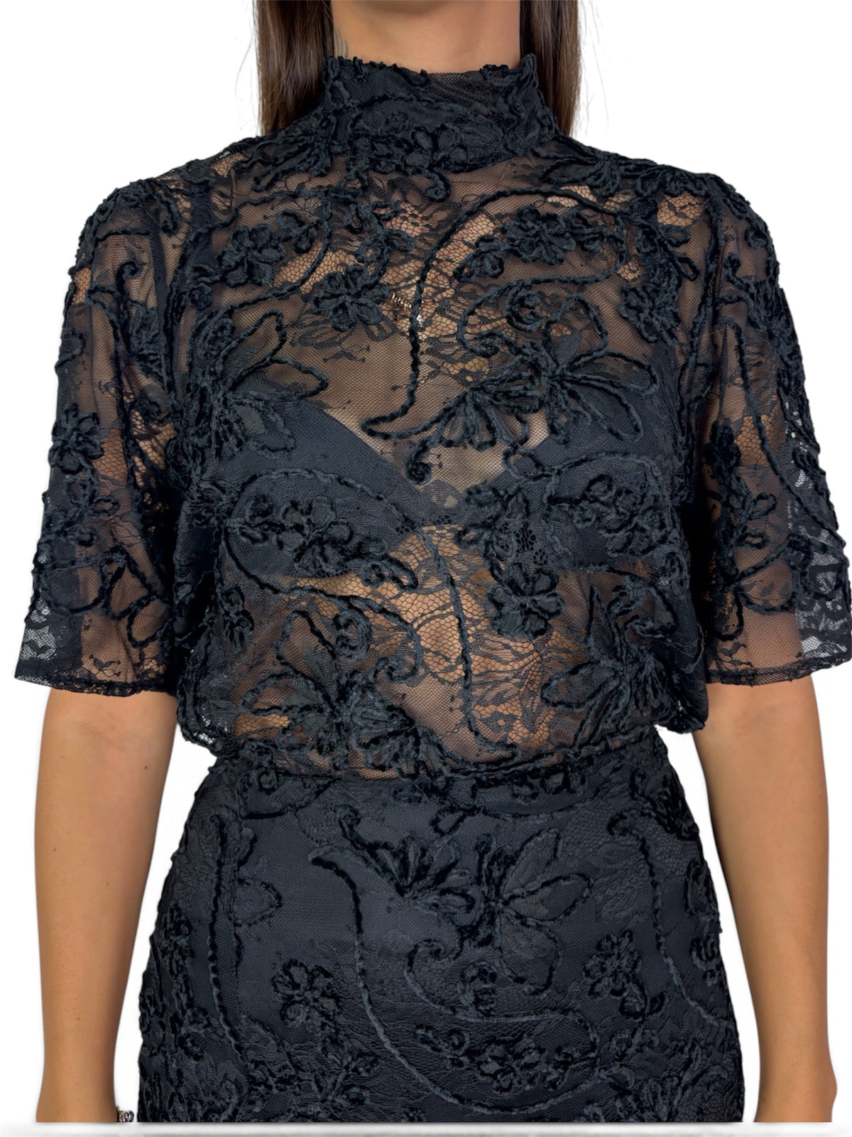 MAGLIA IN PIZZO CON FIOCCO